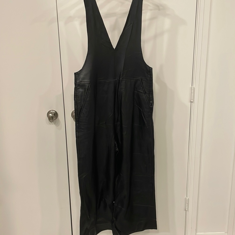 Free people vegan leather overalls
